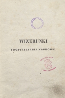 Wizerunki i Roztrząsania Naukowe. Poczet Nowy. 1836, T.10 + wkładka