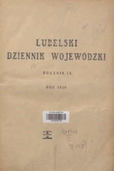 Lubelski Dziennik Wojewódzki. R.9, Skorowidz alfabetyczny do Lubelskiego Dziennika Wojewódzkiego za rok 1928