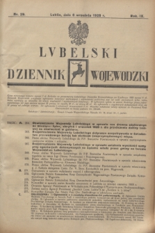 Lubelski Dziennik Wojewódzki. R.9, nr 29 (6 września 1928)