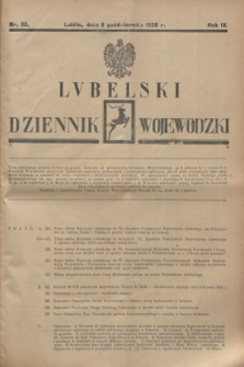 Lubelski Dziennik Wojewódzki. R.9, nr 33 (8 października 1928)