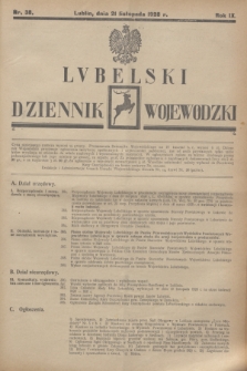 Lubelski Dziennik Wojewódzki. R.9, nr 38 (21 listopada 1928)