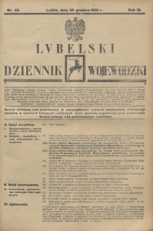 Lubelski Dziennik Wojewódzki. R.9, nr 42 (20 grudnia 1928)