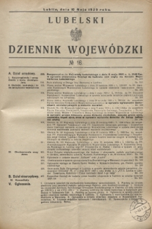 Lubelski Dziennik Wojewódzki. [R.10], № 16 (10 maja 1929)