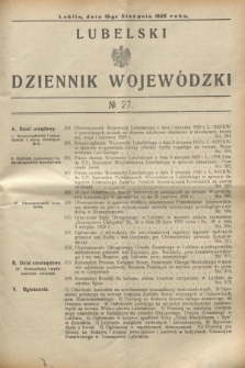 Lubelski Dziennik Wojewódzki. [R.10], № 27 (13 sierpnia 1929)