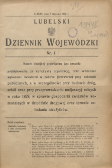 Lubelski Dziennik Wojewódzki. [R.11], nr 1 (7 stycznia 1930)