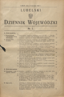 Lubelski Dziennik Wojewódzki. [R.11], nr 2 (10 stycznia 1930)