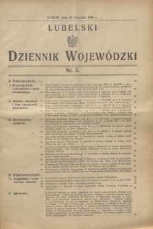 Lubelski Dziennik Wojewódzki. [R.11], nr 3 (20 stycznia 1930)