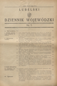 Lubelski Dziennik Wojewódzki. [R.11], nr 7 (25 lutego 1930)