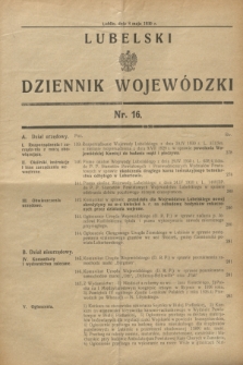 Lubelski Dziennik Wojewódzki. [R.11], nr 16 (8 maja 1930)