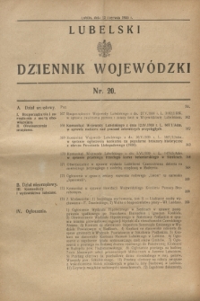 Lubelski Dziennik Wojewódzki. [R.11], nr 20 (12 czerwca 1930)