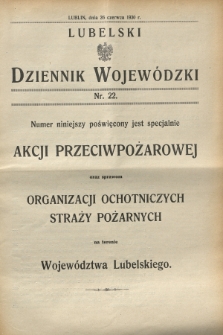 Lubelski Dziennik Wojewódzki. [R.11], nr 22 (26 czerwca 1930)