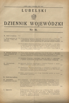 Lubelski Dziennik Wojewódzki. [R.11], nr 30 (5 września 1930)