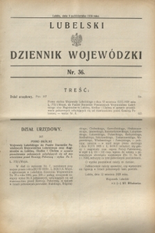 Lubelski Dziennik Wojewódzki. [R.11], nr 36 (8 października 1930)