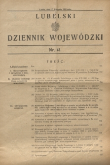 Lubelski Dziennik Wojewódzki. [R.11], nr 41 (15 listopada 1930)