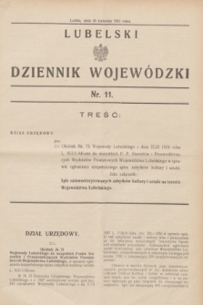 Lubelski Dziennik Wojewódzki. [R.12], nr 11 (30 kwietnia 1931)