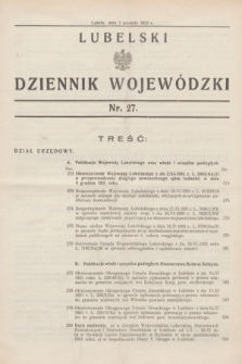 Lubelski Dziennik Wojewódzki. [R.12], nr 27 (1 grudnia 1931)