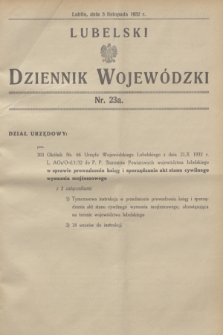 Lubelski Dziennik Wojewódzki. [R.13], nr 23 a (5 listopada 1932)