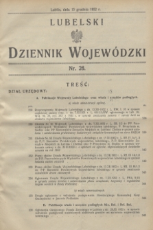 Lubelski Dziennik Wojewódzki. [R.13], nr 26 (15 grudnia 1932)