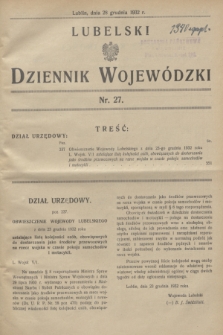 Lubelski Dziennik Wojewódzki. [R.13], nr 27 (28 grudnia 1932)