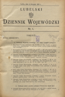 Lubelski Dziennik Wojewódzki. [R.14], nr 1 (14 stycznia 1933)