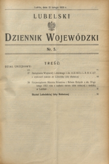 Lubelski Dziennik Wojewódzki. [R.14], nr 5 (22 lutego 1933)