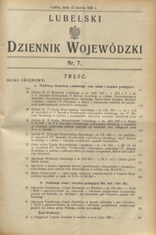 Lubelski Dziennik Wojewódzki. [R.14], nr 7 (15 marca 1933)