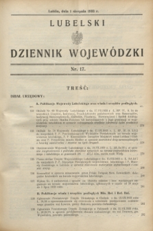 Lubelski Dziennik Wojewódzki. [R.14], nr 17 (1 sierpnia 1933)