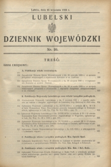 Lubelski Dziennik Wojewódzki. [R.14], nr 20 (15 września 1933)