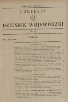 Lubelski Dziennik Wojewódzki. [R.15], nr 4 (1 marca 1934)