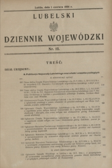 Lubelski Dziennik Wojewódzki. [R.15], nr 12 (1 czerwca 1934)