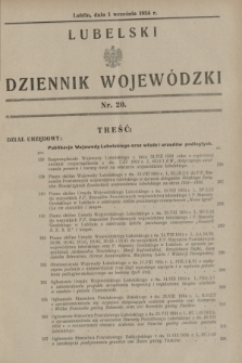 Lubelski Dziennik Wojewódzki. [R.15], nr 20 (1 września 1934)