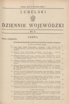 Lubelski Dziennik Wojewódzki. [R.17], nr 7 (15 kwietnia 1936)