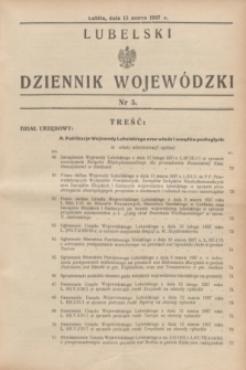 Lubelski Dziennik Wojewódzki. [R.18], nr 5 (15 marca 1937)