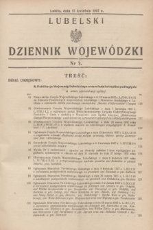 Lubelski Dziennik Wojewódzki. [R.18], nr 7 (15 kwietnia 1937)