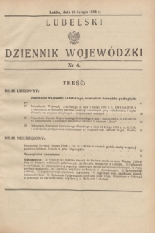 Lubelski Dziennik Wojewódzki. [R.19], nr 4 (15 lutego 1938)