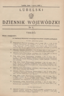 Lubelski Dziennik Wojewódzki. [R.19], nr 5 (1 marca 1938)