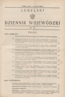 Lubelski Dziennik Wojewódzki. [R.19], nr 17 (1 września 1938)