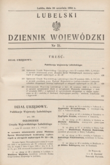 Lubelski Dziennik Wojewódzki. [R.19], nr 21 (26 września 1938)