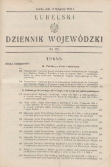 Lubelski Dziennik Wojewódzki. [R.19], nr 25 (16 listopada 1938)