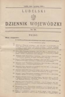 Lubelski Dziennik Wojewódzki. [R.19], nr 26 (1 grudnia 1938)