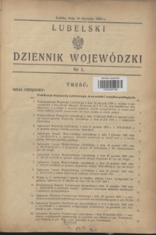 Lubelski Dziennik Wojewódzki. 1939, nr 1 (16 stycznia)