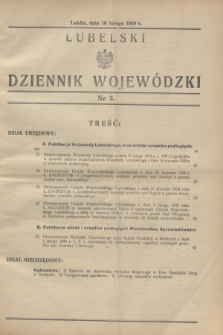 Lubelski Dziennik Wojewódzki. 1939, nr 3 (10 lutego)