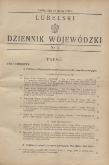 Lubelski Dziennik Wojewódzki. 1939, nr 4 (20 lutego)