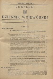 Lubelski Dziennik Wojewódzki. 1939, nr 5 (1 marca)