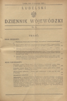 Lubelski Dziennik Wojewódzki. 1939, nr 8 (15 kwietnia)
