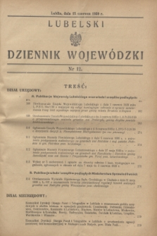 Lubelski Dziennik Wojewódzki. 1939, nr 12 (15 czerwca)