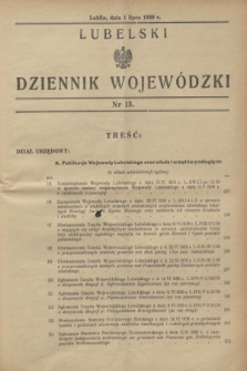 Lubelski Dziennik Wojewódzki. 1939, nr 13 (1 lipca)