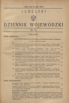 Lubelski Dziennik Wojewódzki. 1939, nr 15 (20 lipca)