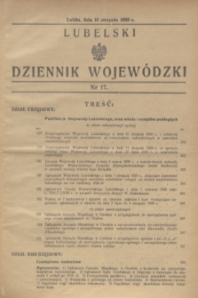 Lubelski Dziennik Wojewódzki. 1939, nr 17 (16 sierpnia)