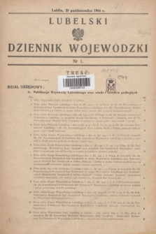 Lubelski Dziennik Wojewódzki. 1944, nr 1 (25 października)